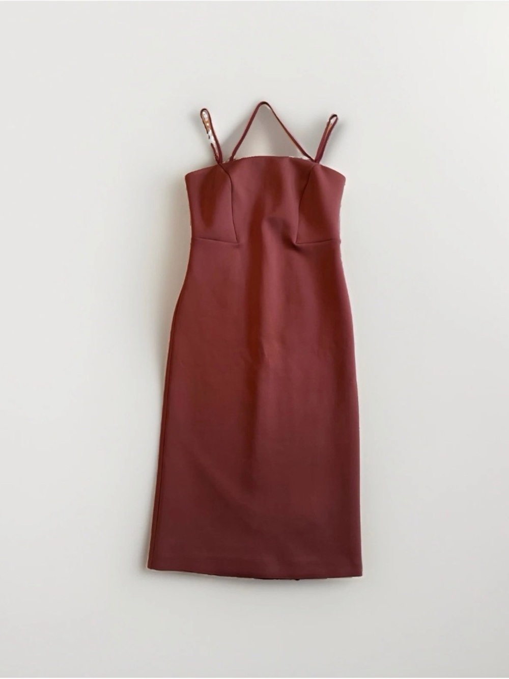 Guess by Marciano Womens Dayeam scuba midi dress burgundy size medium